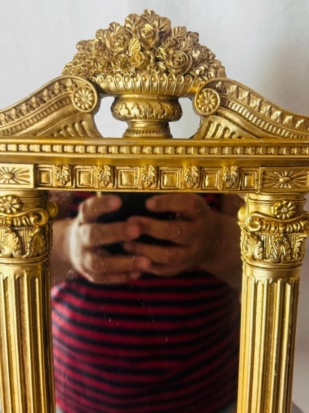 Vtg Roman Columned Table Top Vanity Mirror 11